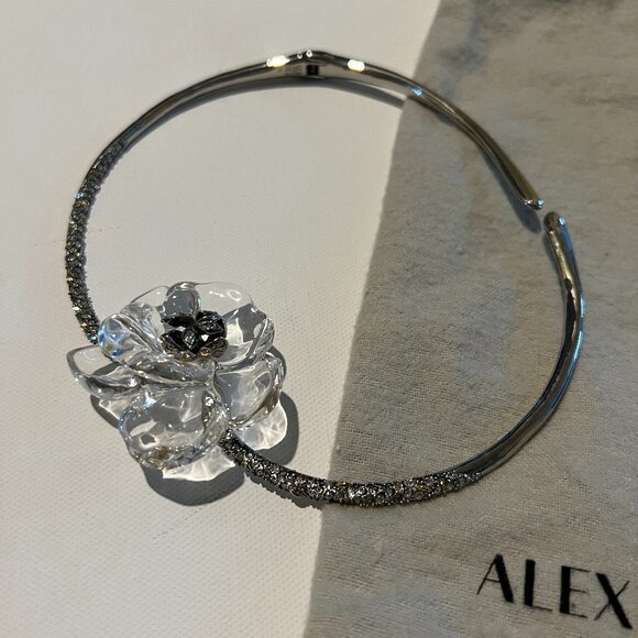 Alexis Bittar | Clear Lucite Flower Hinge Collar Necklace - Picture 1 of 2